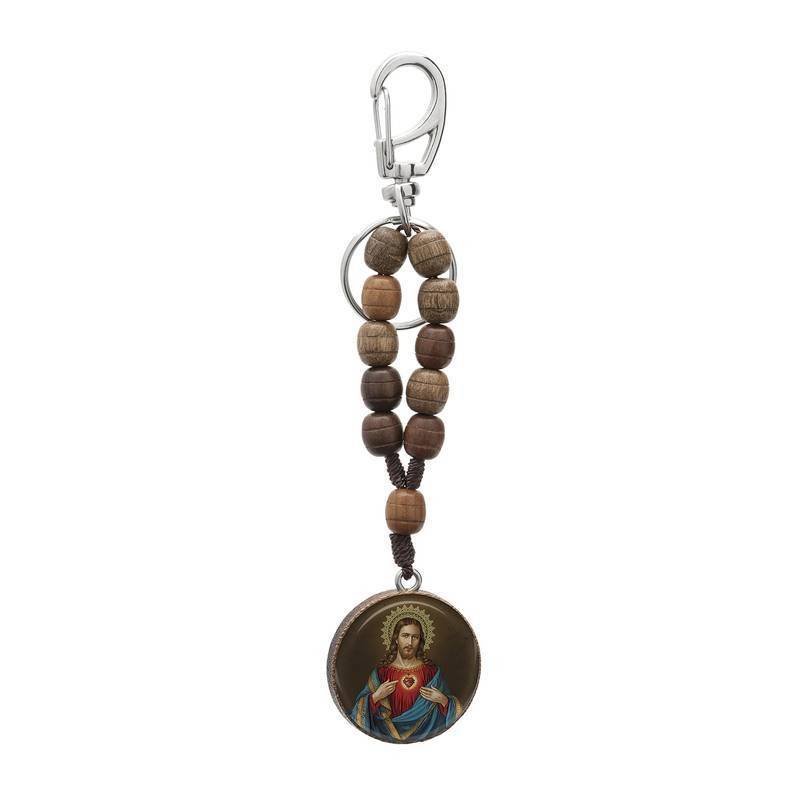 CHAVEIRO-DEZENA MAD IMBUIA 9/10MM FRIS JESUS (OR SERENIDADE)
