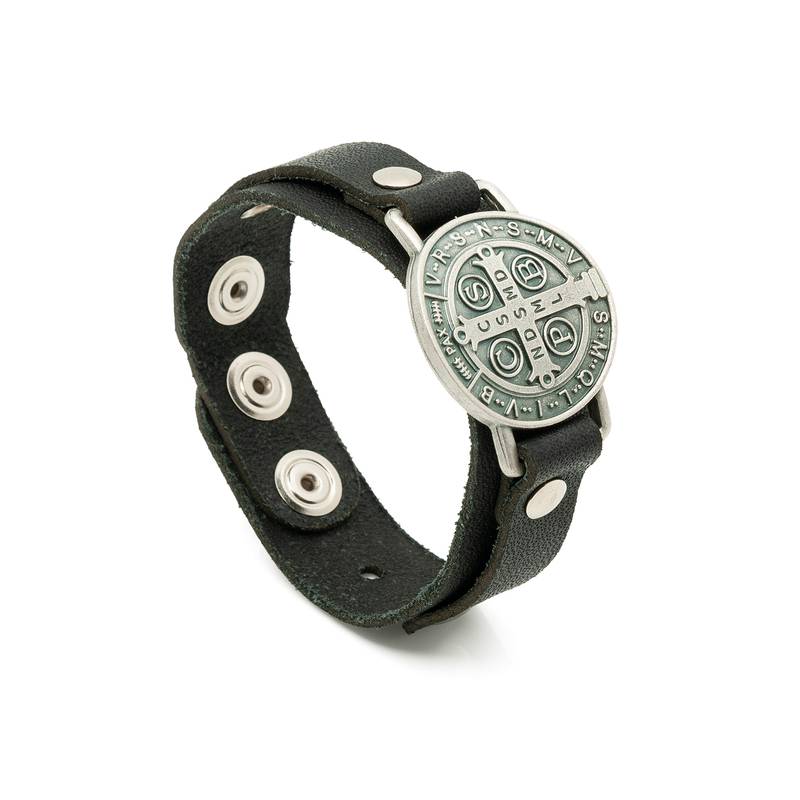 PULSEIRA COURO PRETA SAO BENTO PV C/BOTAO