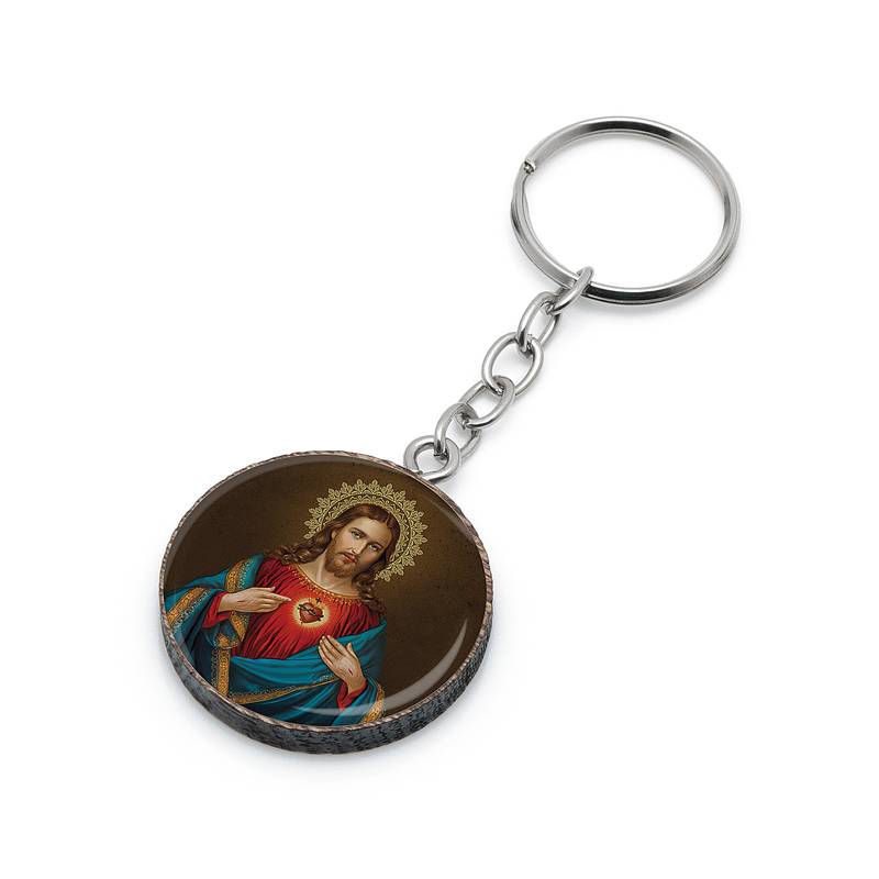CHAVEIRO MAD RED RES SAG CORACAO JESUS