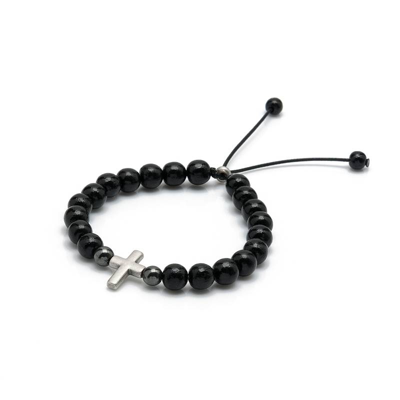 PULSEIRA REG MAD PRETA 8MM PV CRUZ