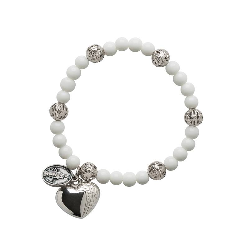 PULSEIRA AMOR DE MARIA OG BRANCA C/MED CORACAO