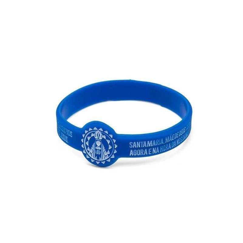 Pulseira Silicone Ave Maria - Azul