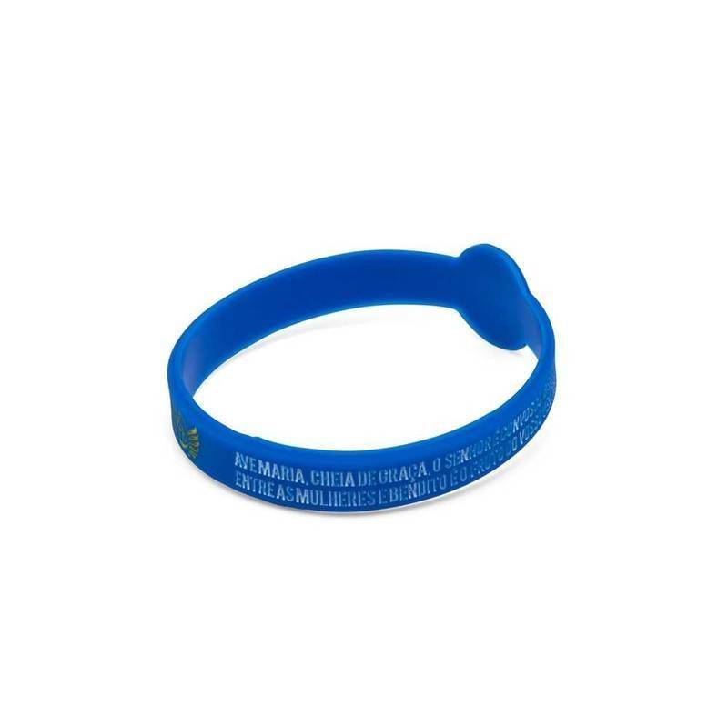 Pulseira Silicone Ave Maria - Azul