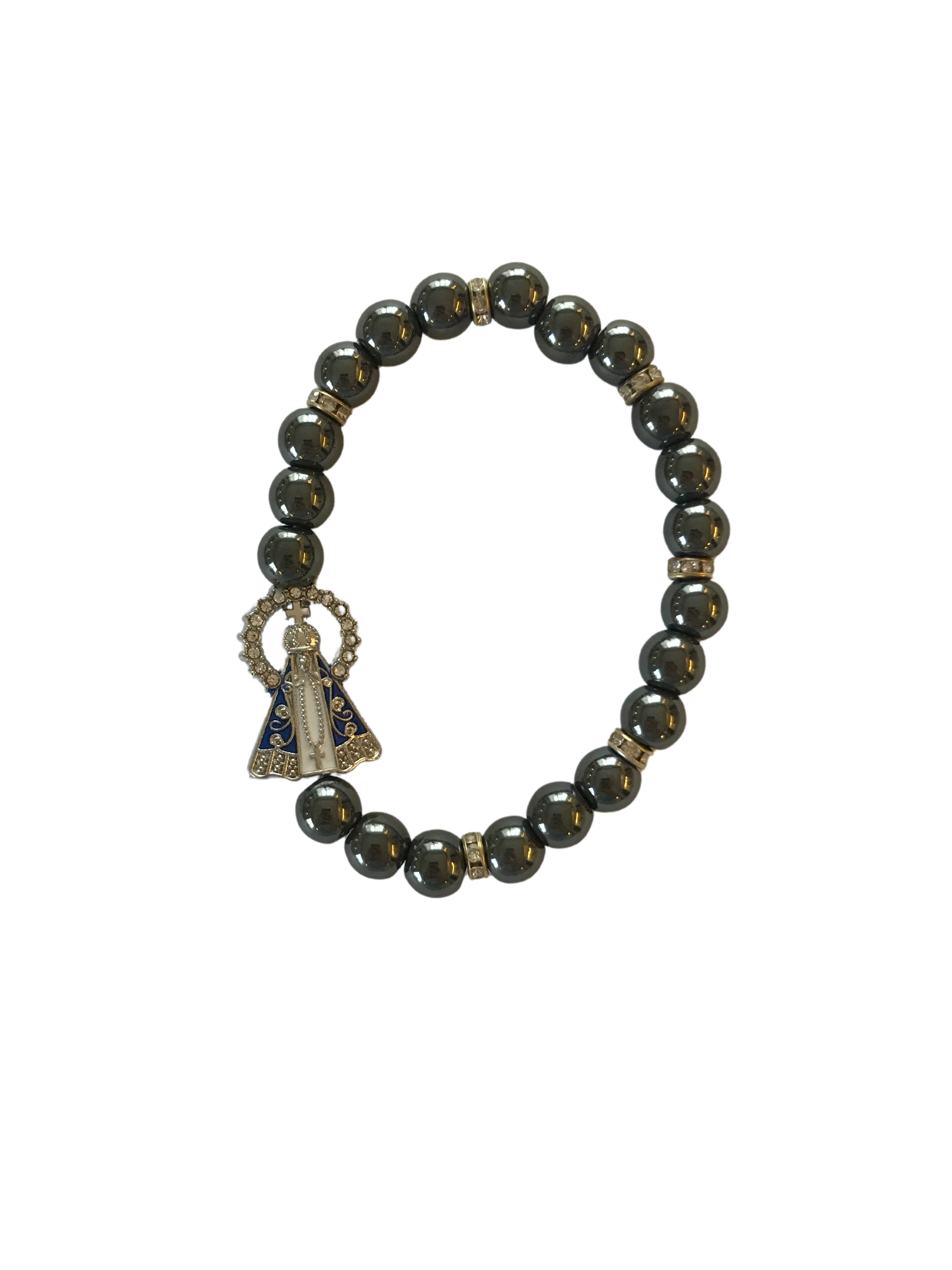 PULSEIRA HEMATITA N.S.APARECIDA COLORIDA COM STRASS
