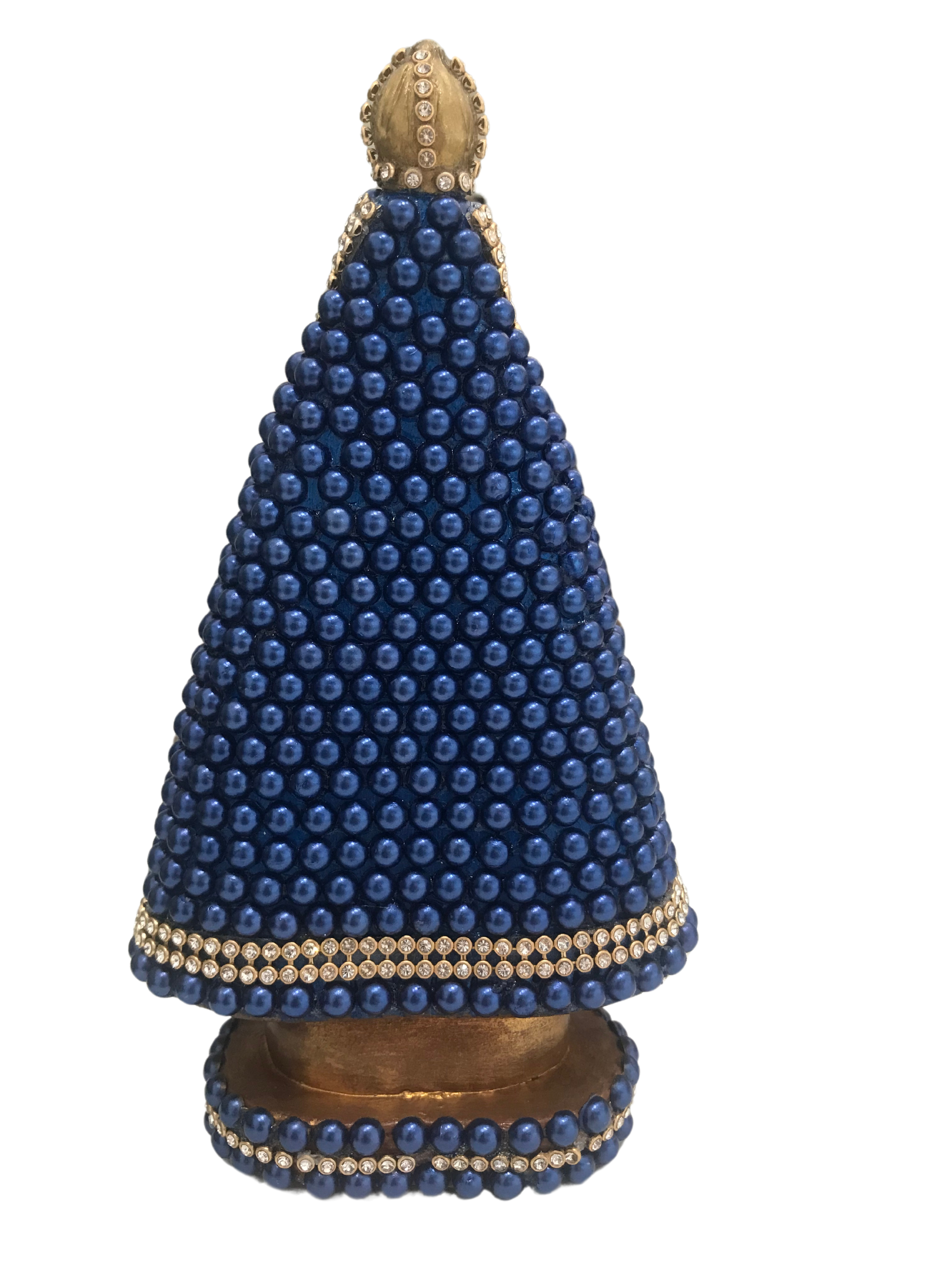 NS.Ap de 20cm com manto azul em pérolas