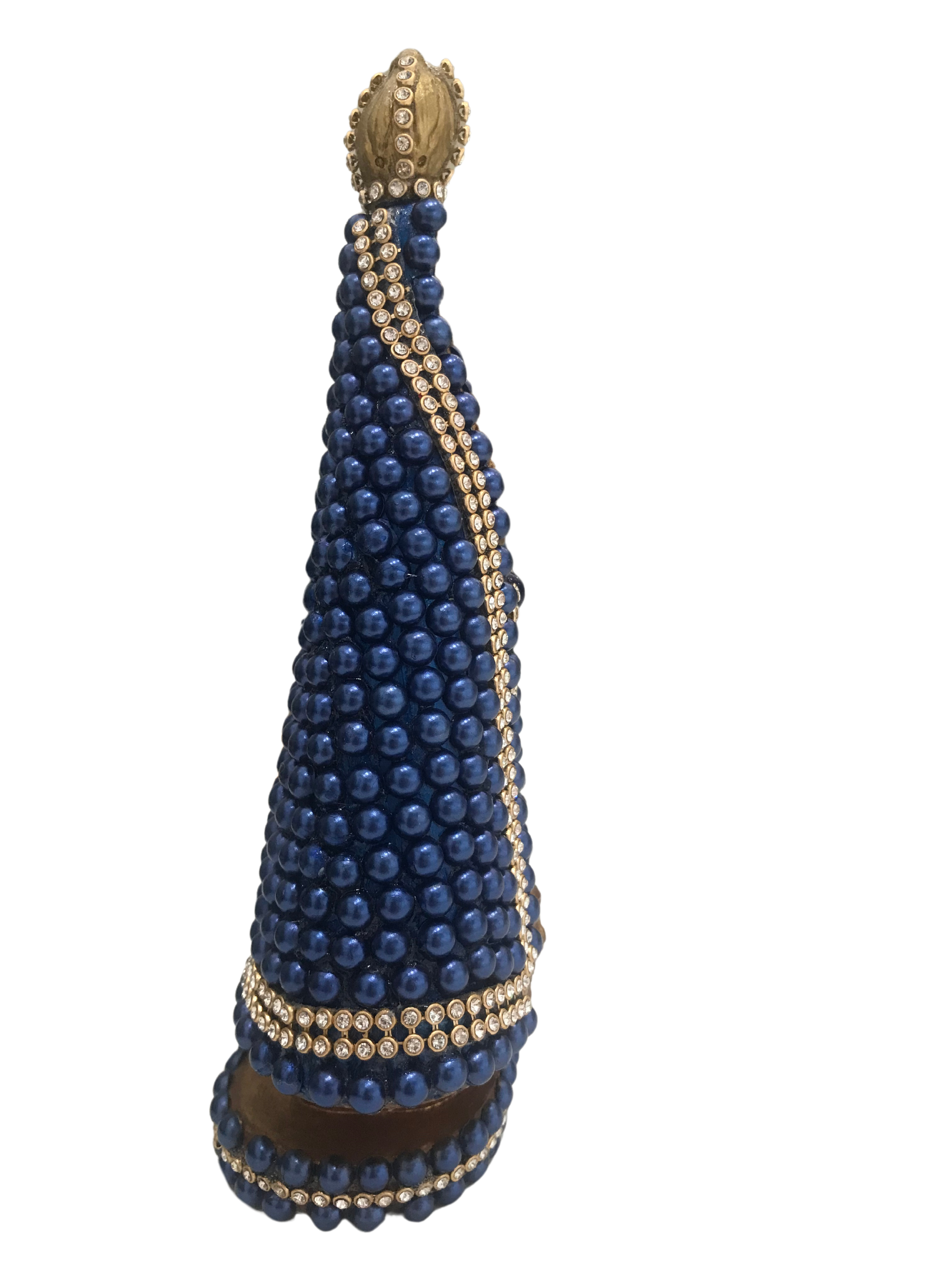 NS.Ap de 20cm com manto azul em pérolas