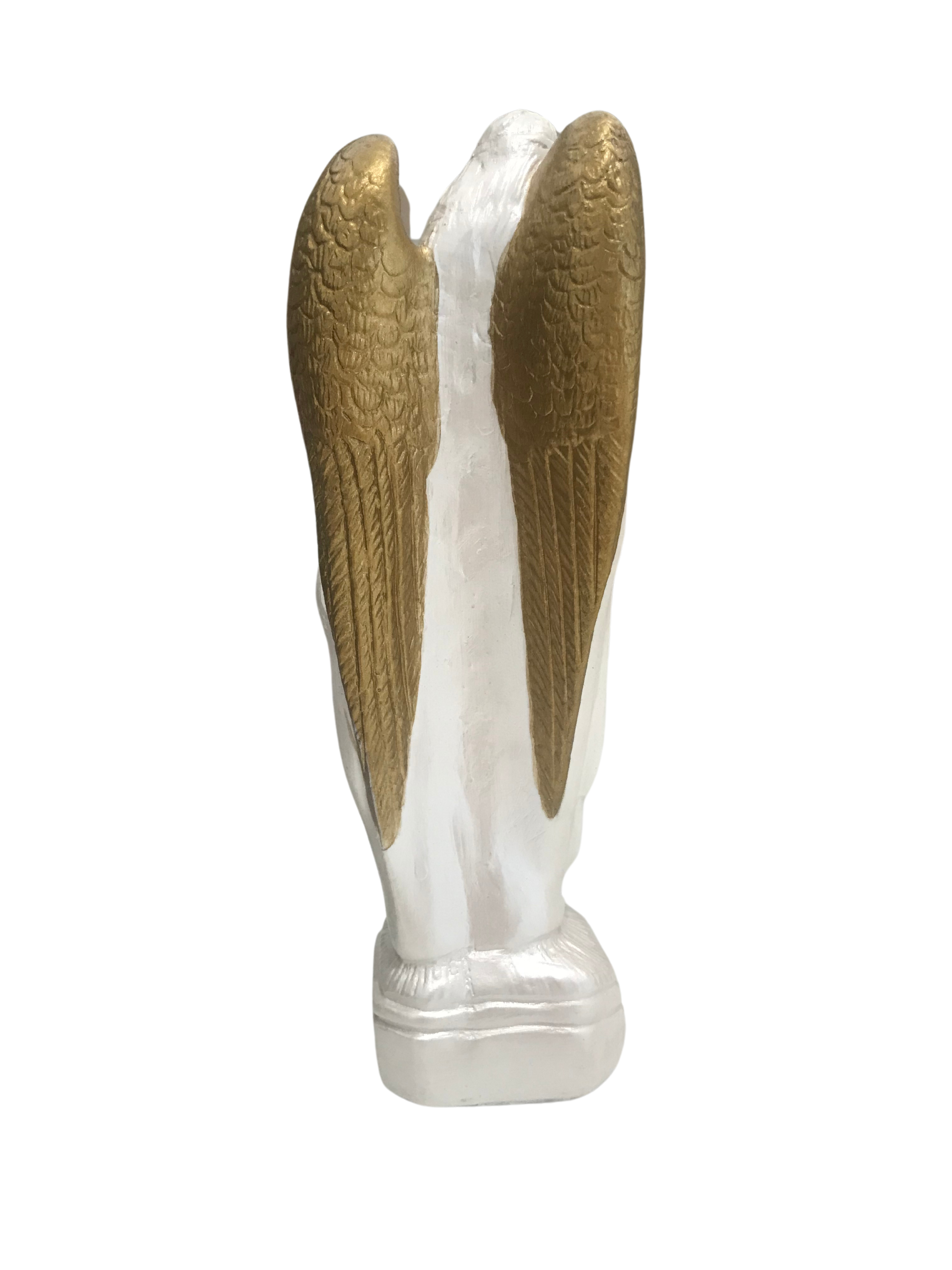 São Rafael Arcanjo 18cm branco e dourado