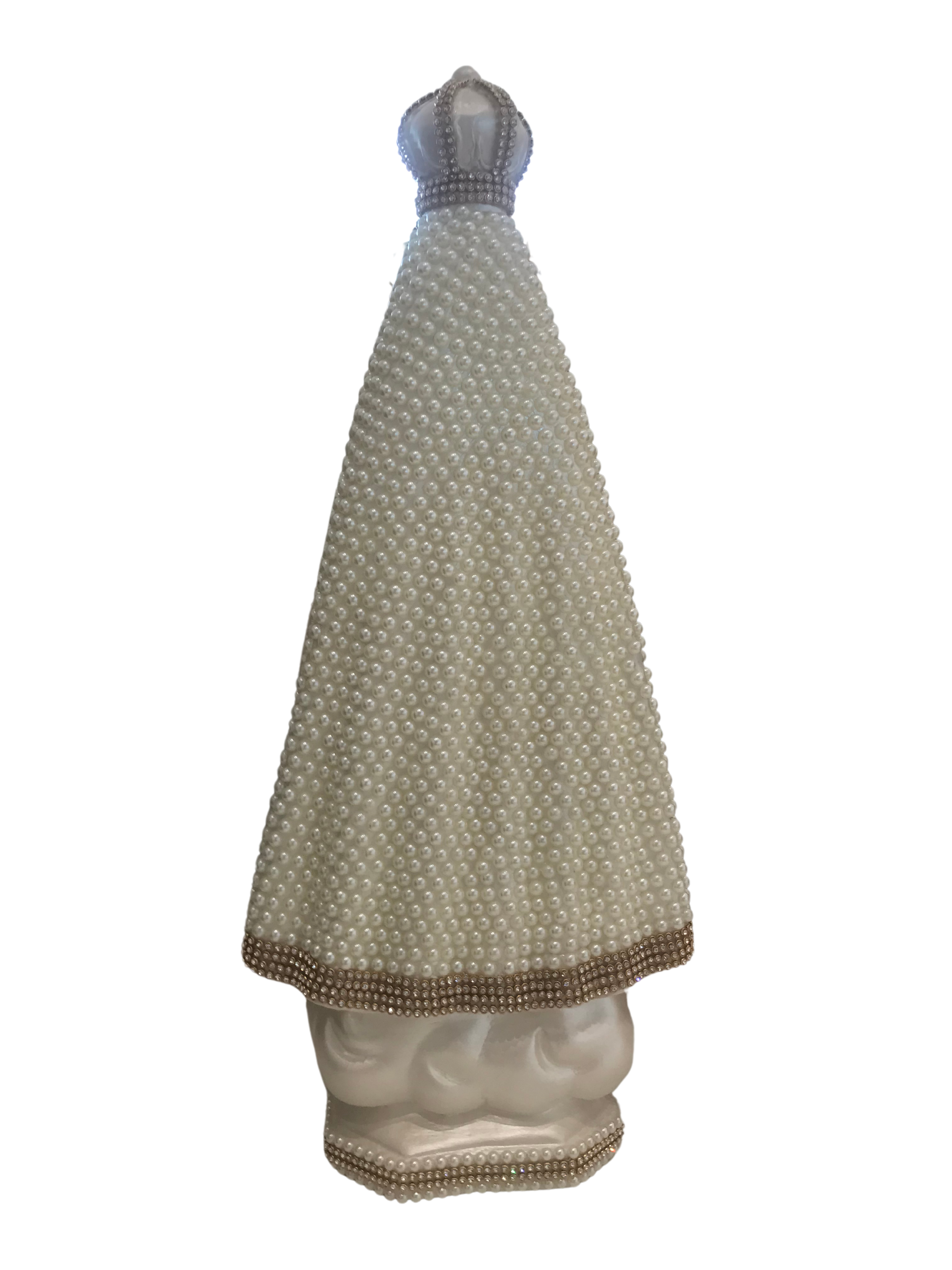 NS.Ap de 40cm com manto em pérolas
