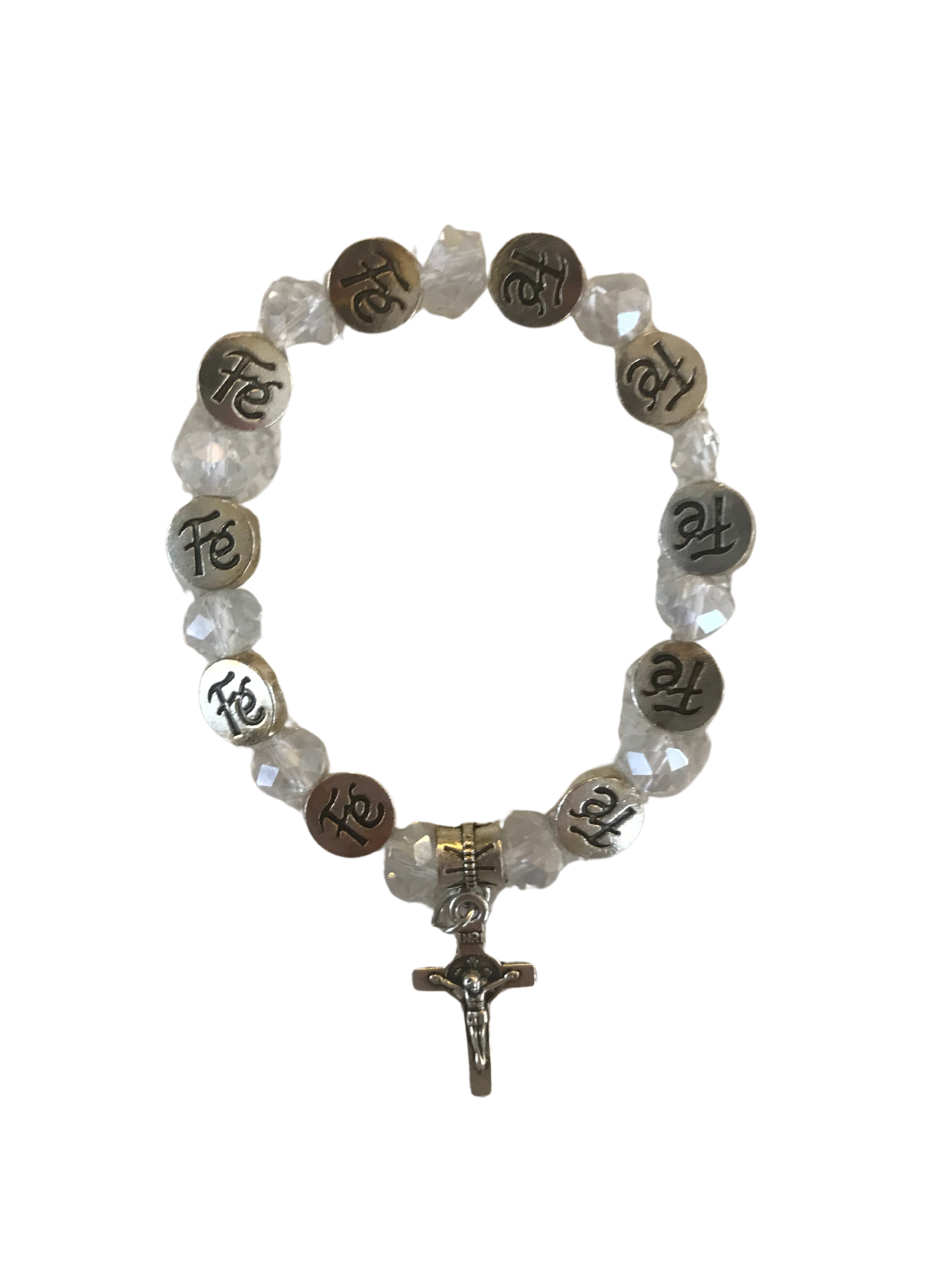 PULSEIRA CRISTAL FE COM CRUCIFIXO