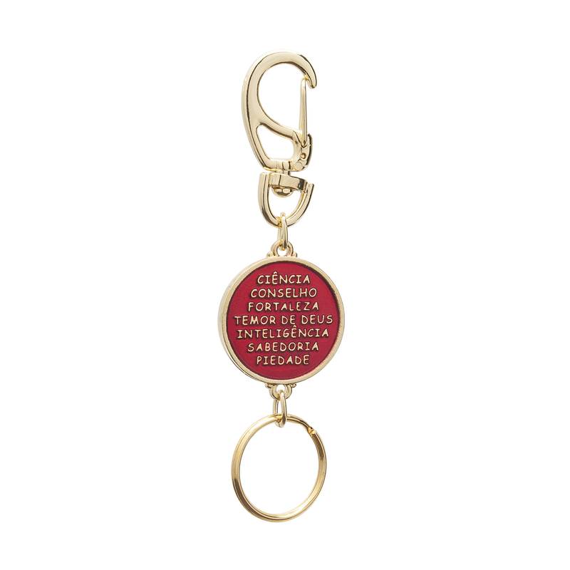 CHAVEIRO ESPIRITO SANTO/7 DONS RED DOUR RES COLOR C/MOSQ ++