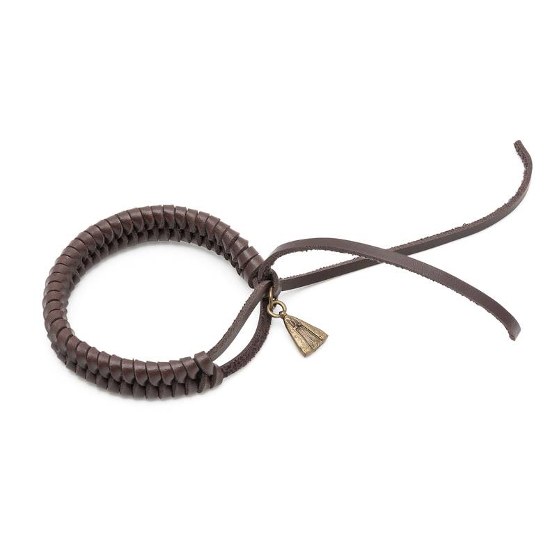 PULSEIRA COURO MARROM ESCURO TRANC C/N SRA APARECIDA OV ++
