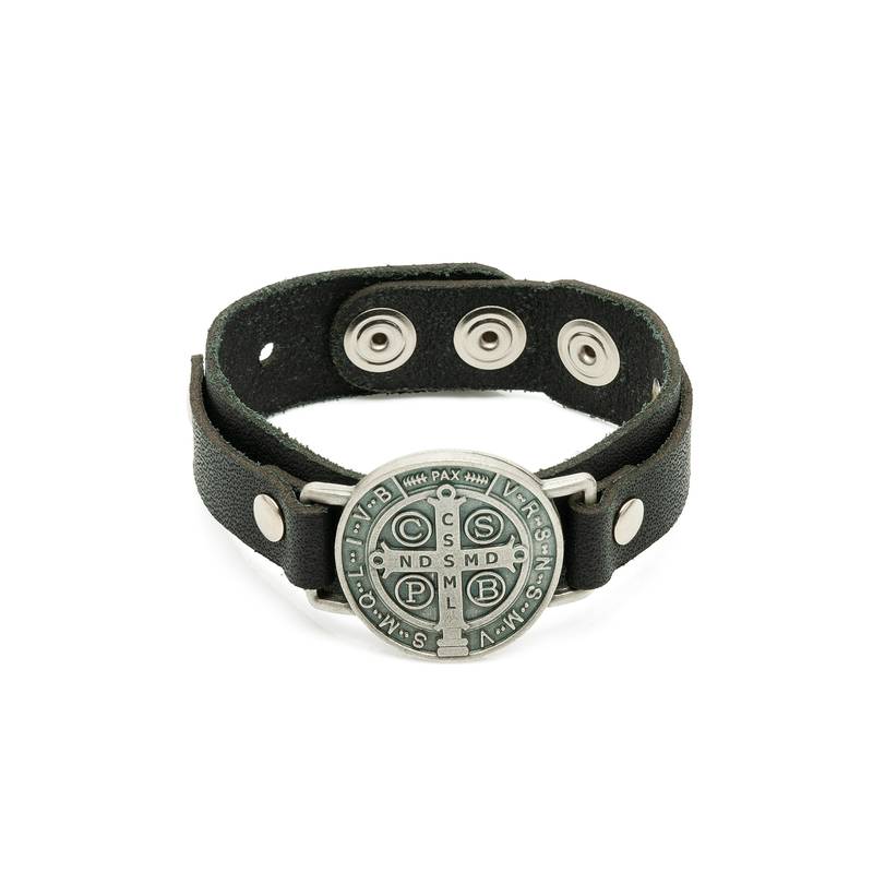 PULSEIRA COURO PRETA SAO BENTO PV C/BOTAO