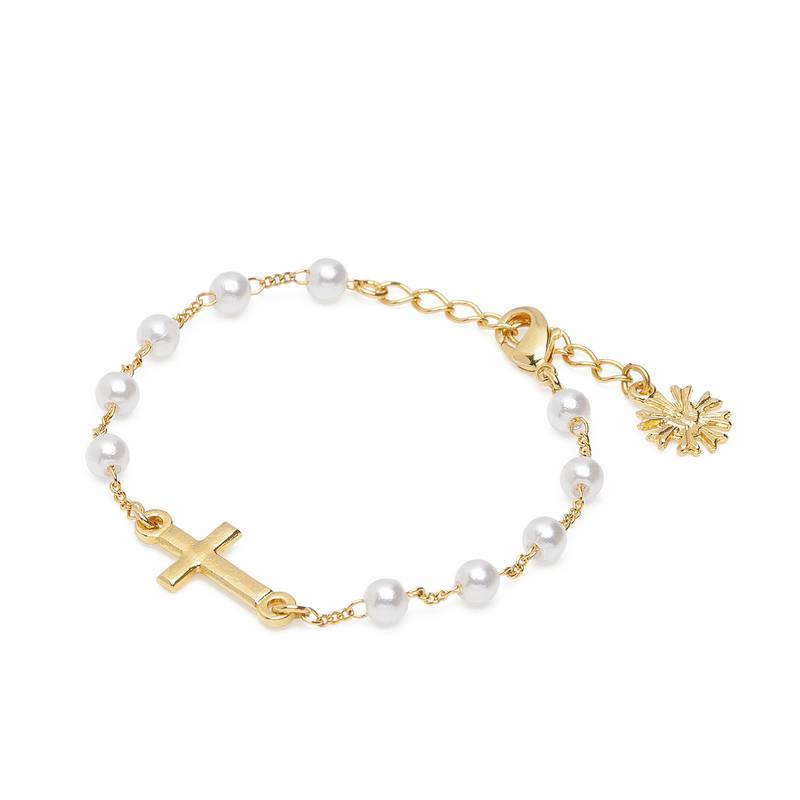 PULSEIRA INFANTIL DOUR DEZENA PEROLA C/CRUZ