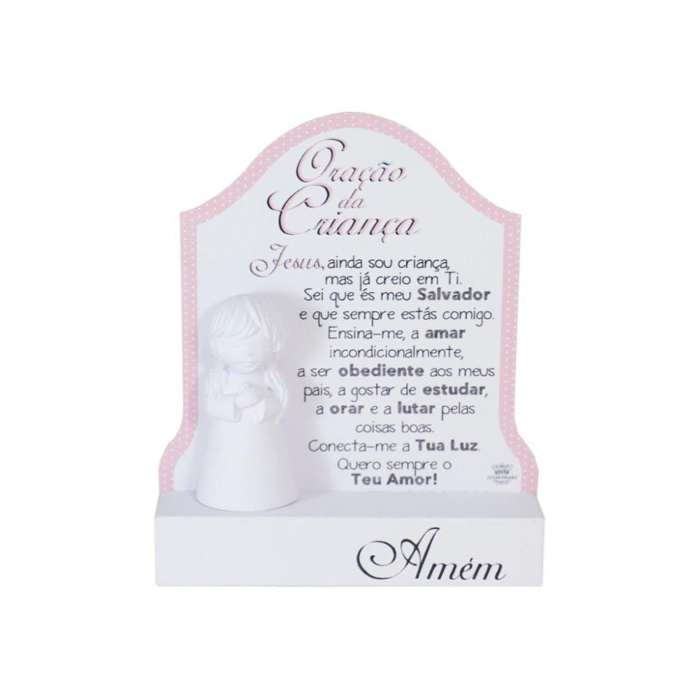 MADEIRINHA ORAÇÃO DA CRIANÇA ROSA 19,5X16,5