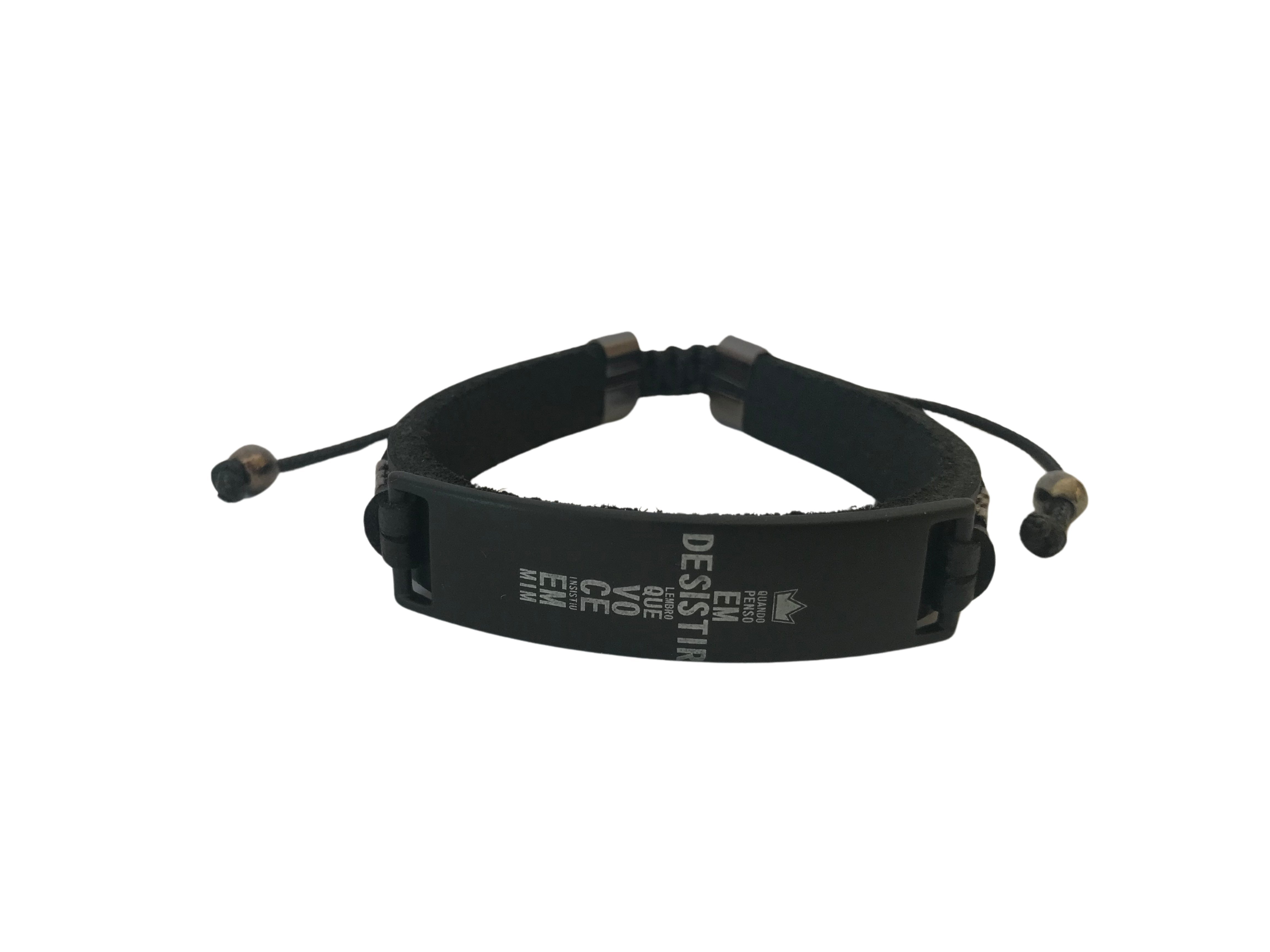 Pulseira de Couro Quando Penso em Desistir
