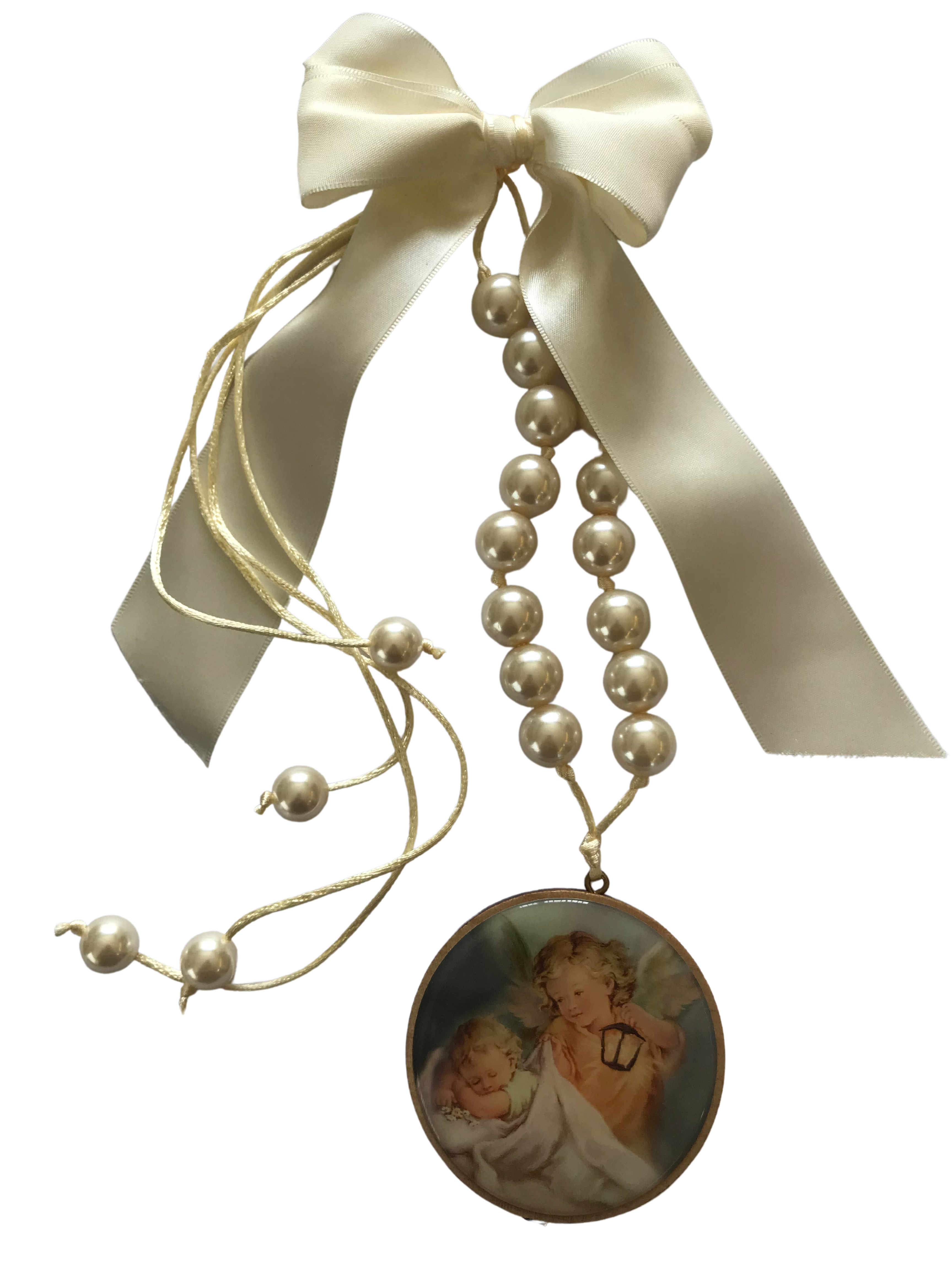 PINGENTES LINHA BABY SANTO ANJO II CREME 1 MEDALHA
