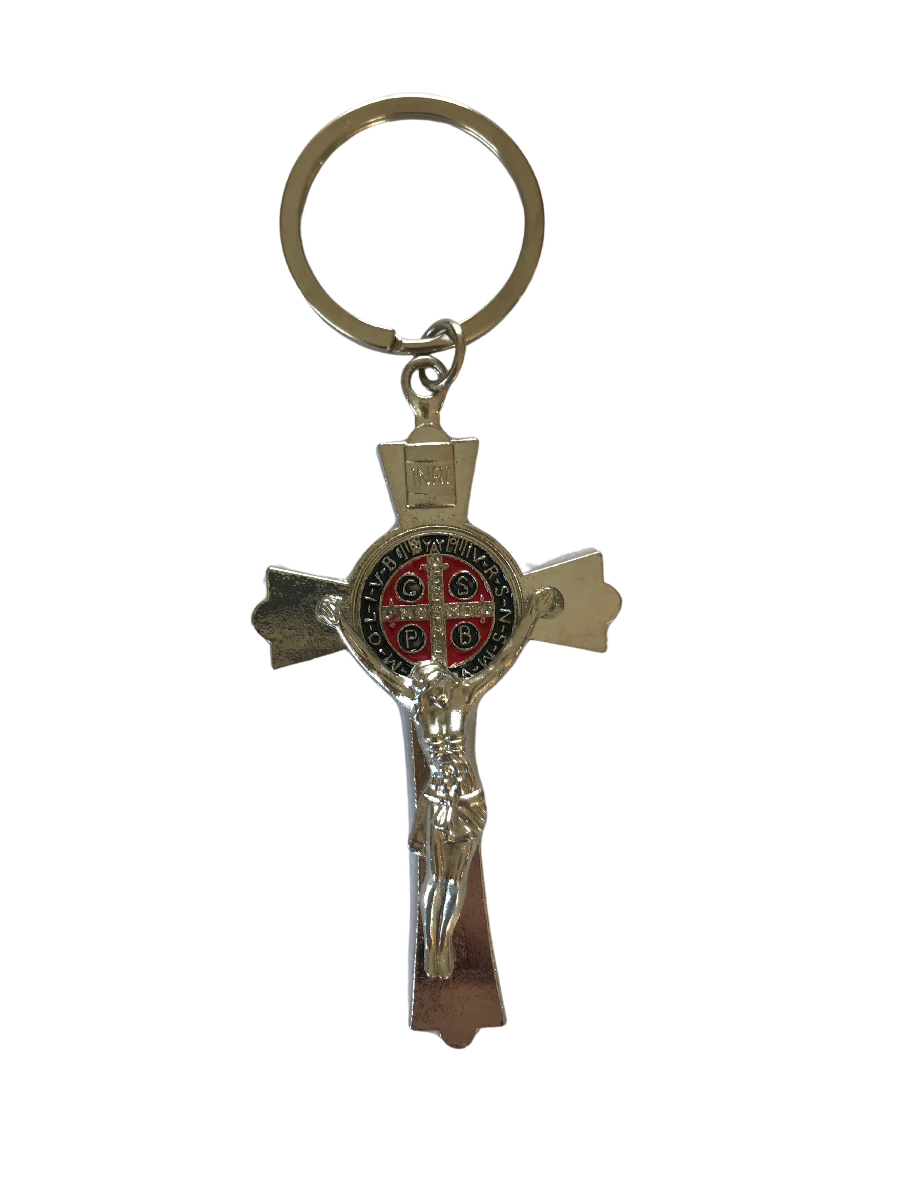CHAVEIRO CRUCIFIXO S.BENTO NIQUEL