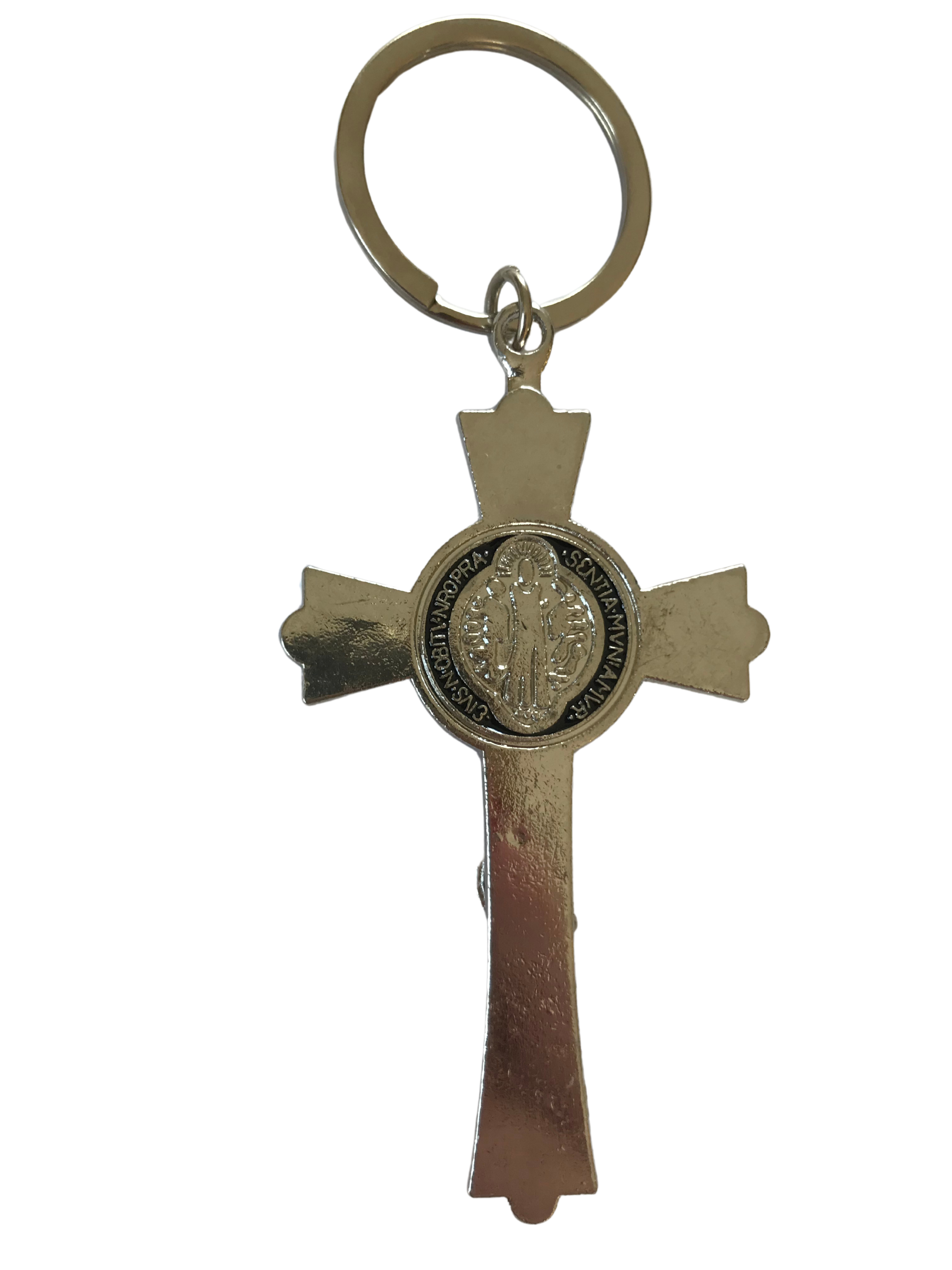 CHAVEIRO CRUCIFIXO S.BENTO NIQUEL