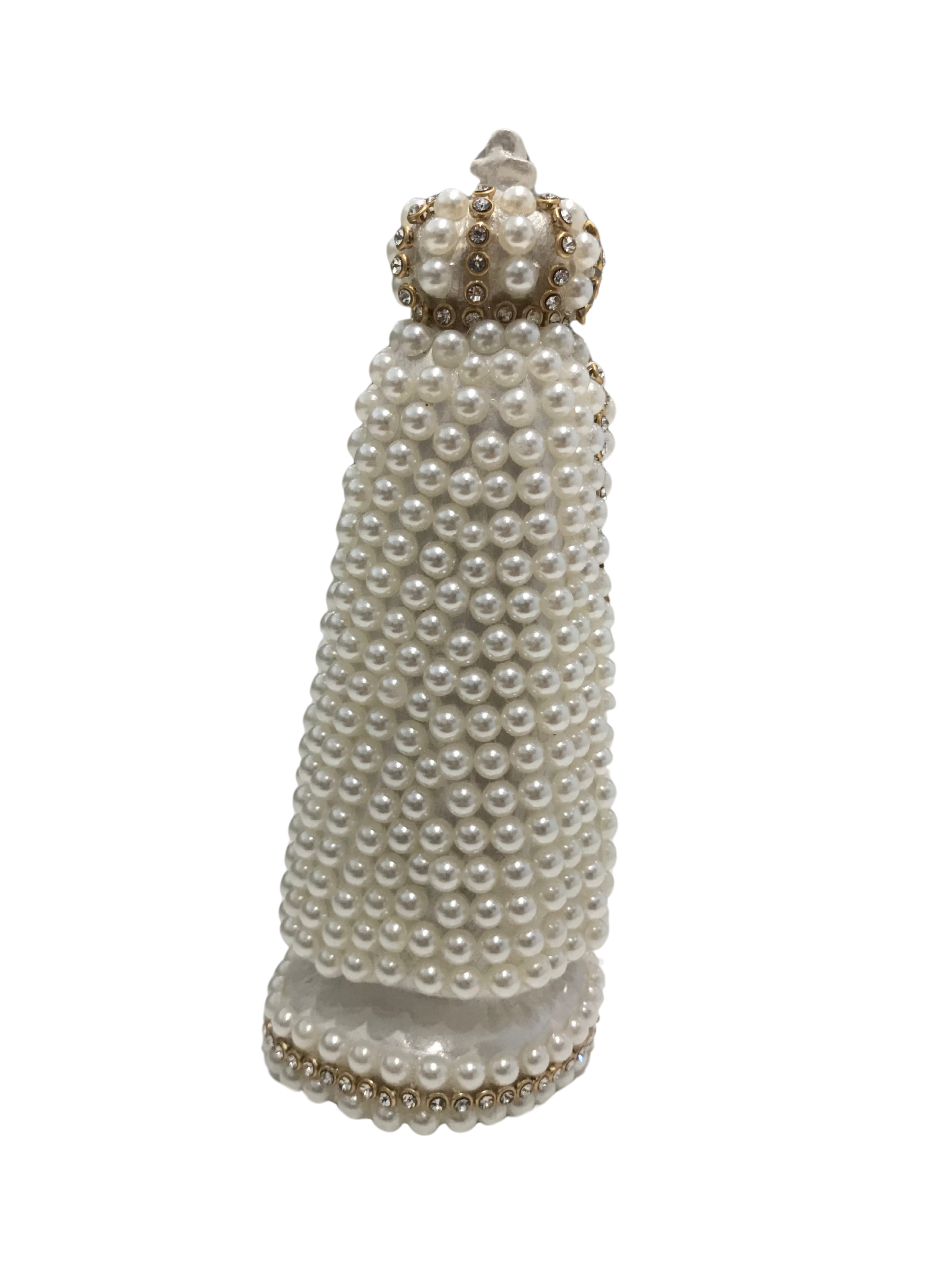 Nossa Senhora de Fátima de 14cm em perolas e strass