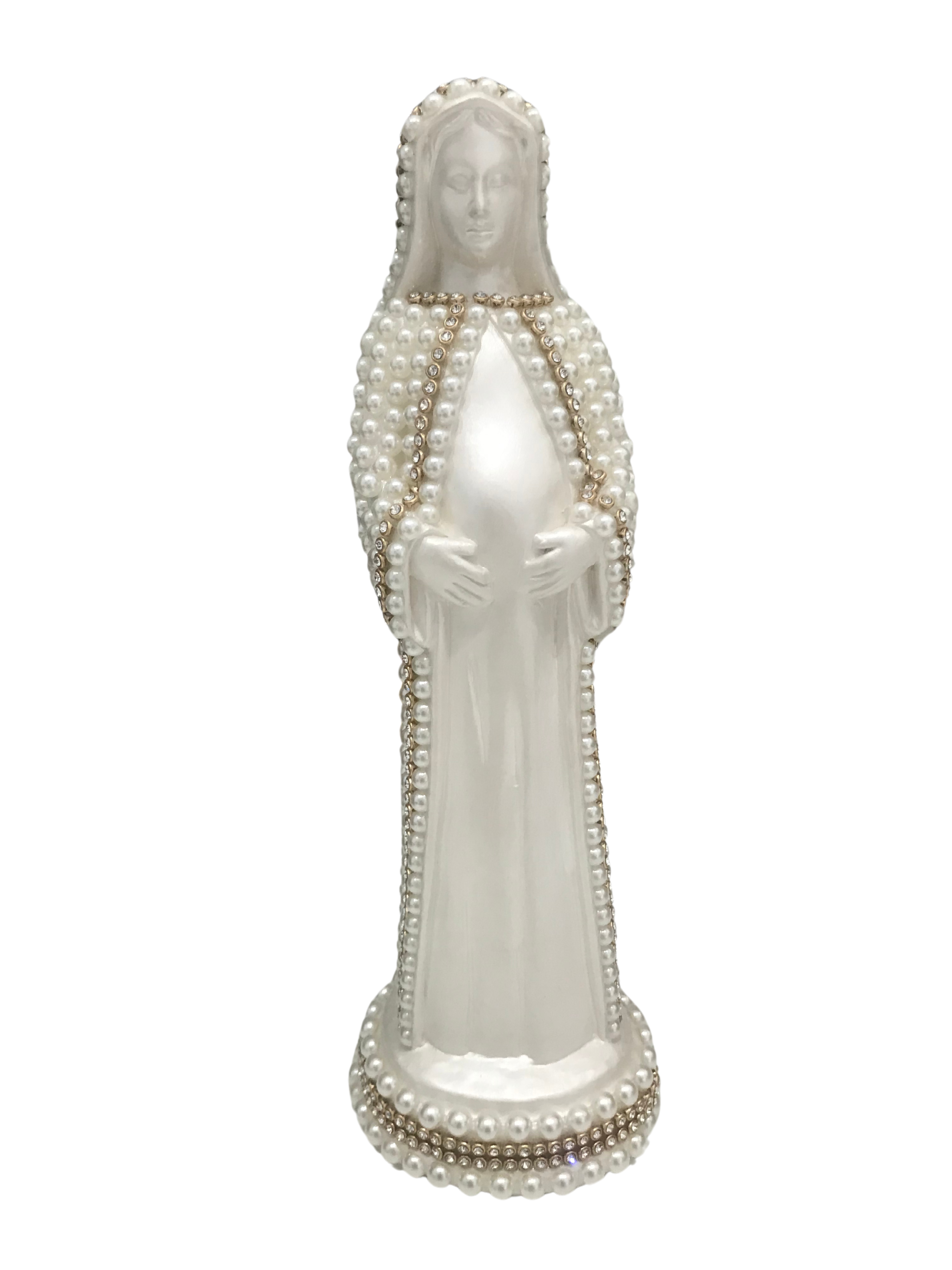 Nossa Senhora Grávida de 20cm em pérolas