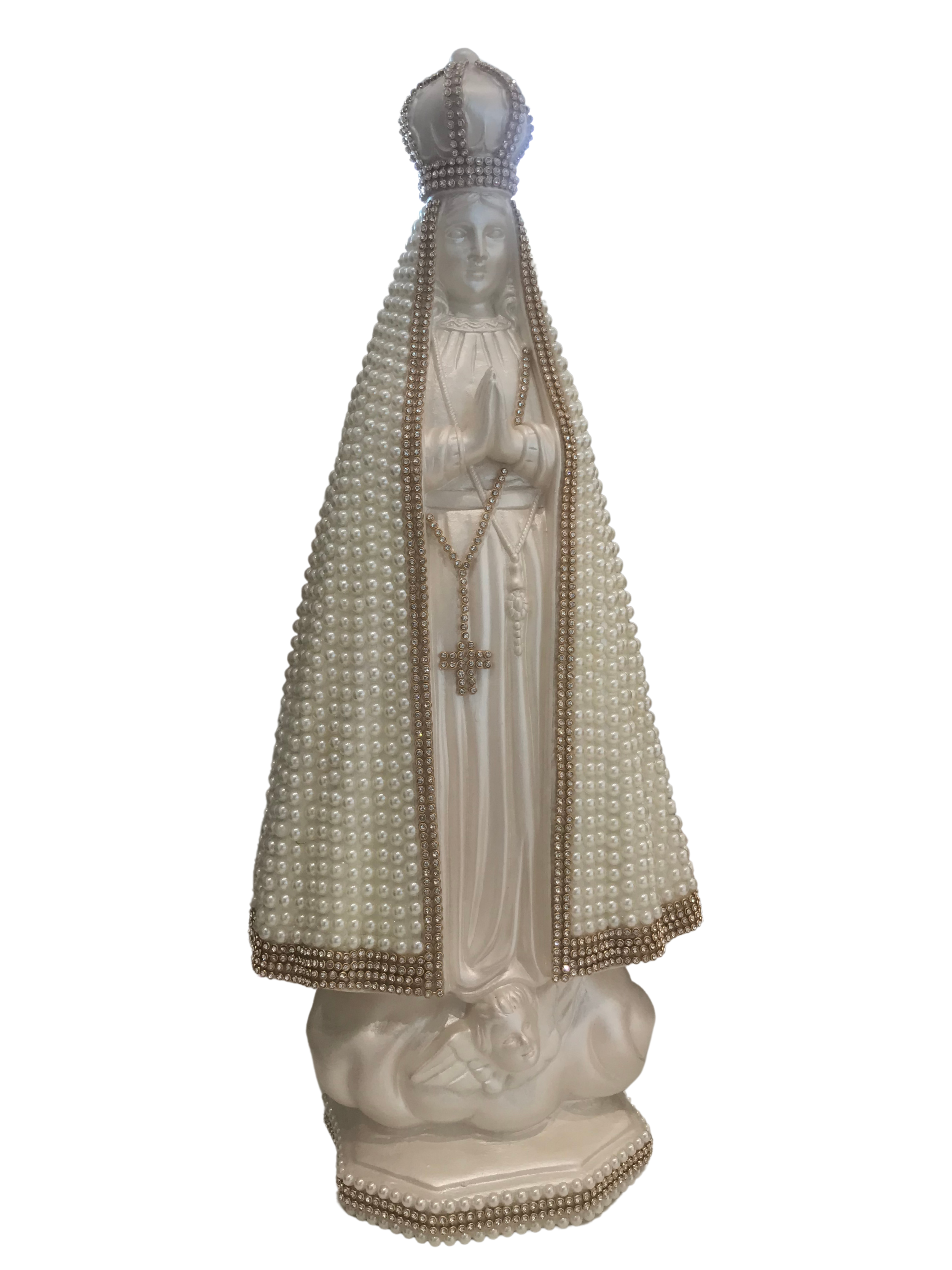 NS.Ap de 40cm com manto em pérolas