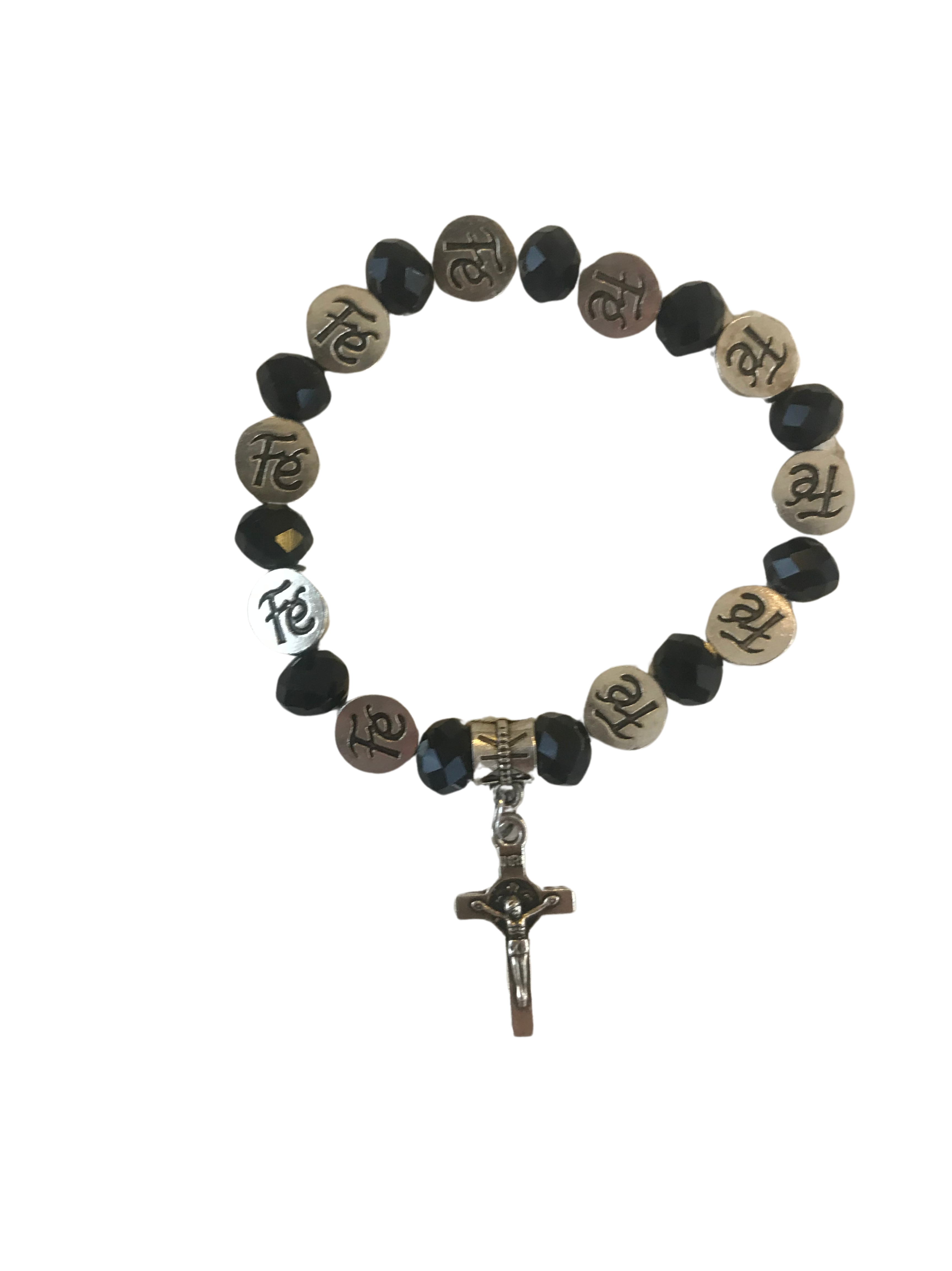 PULSEIRA CRISTAL FE COM CRUCIFIXO