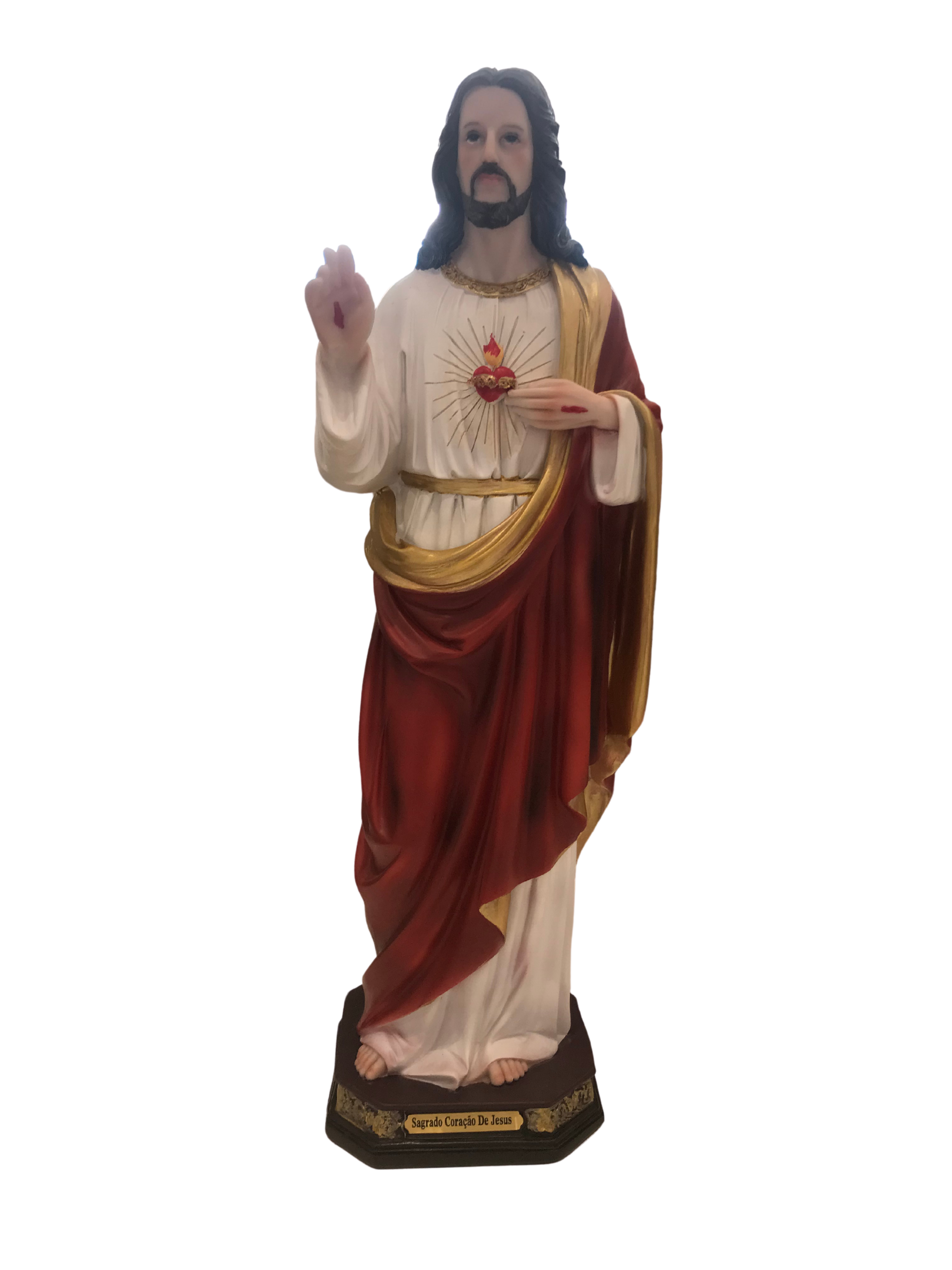 IMAGEM S CORACAO JESUS RESINA 45 CM