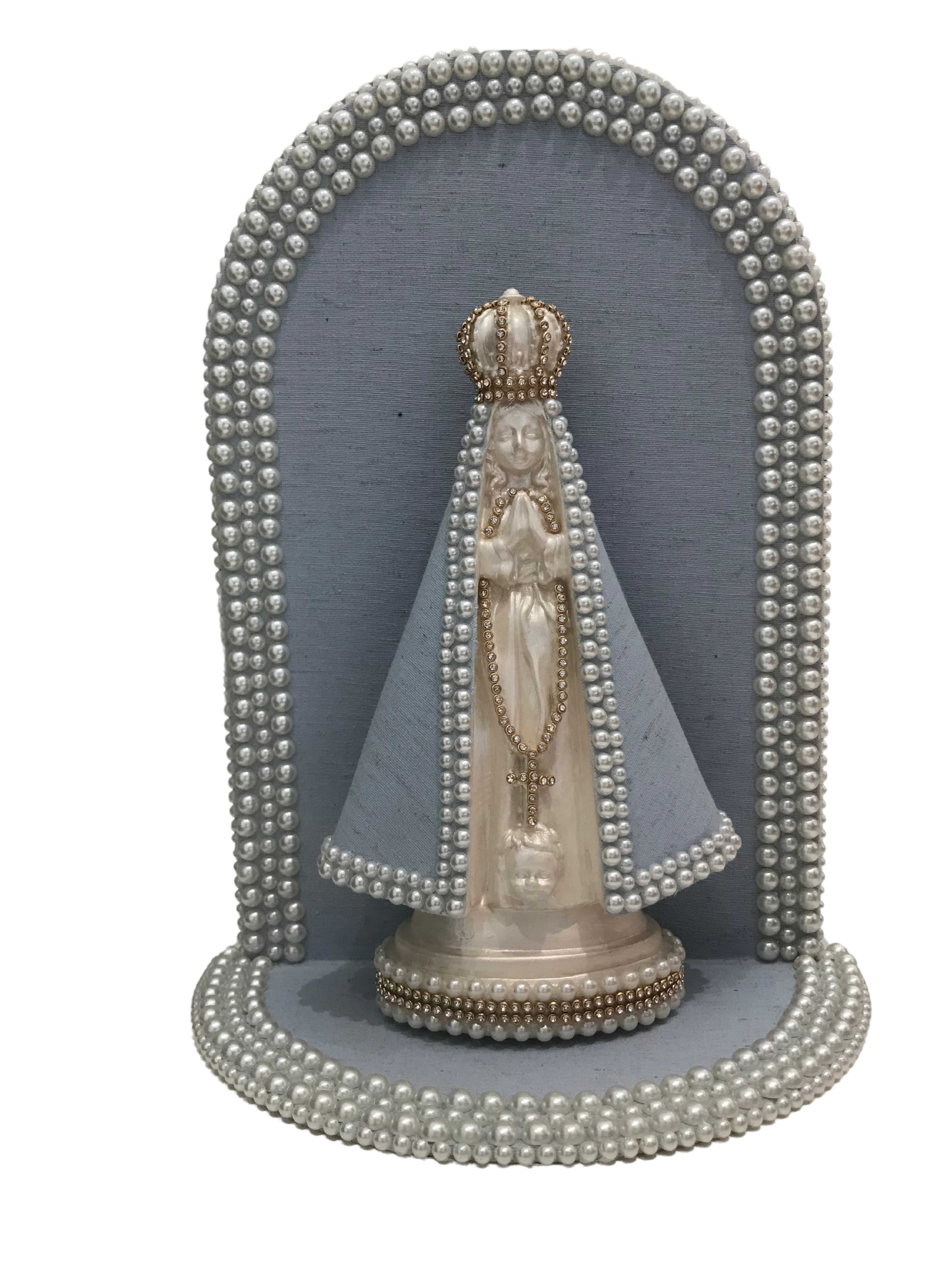 NS.Ap de 22cm forrada em tecido (Rosa, Azul e Linho) + Altar de