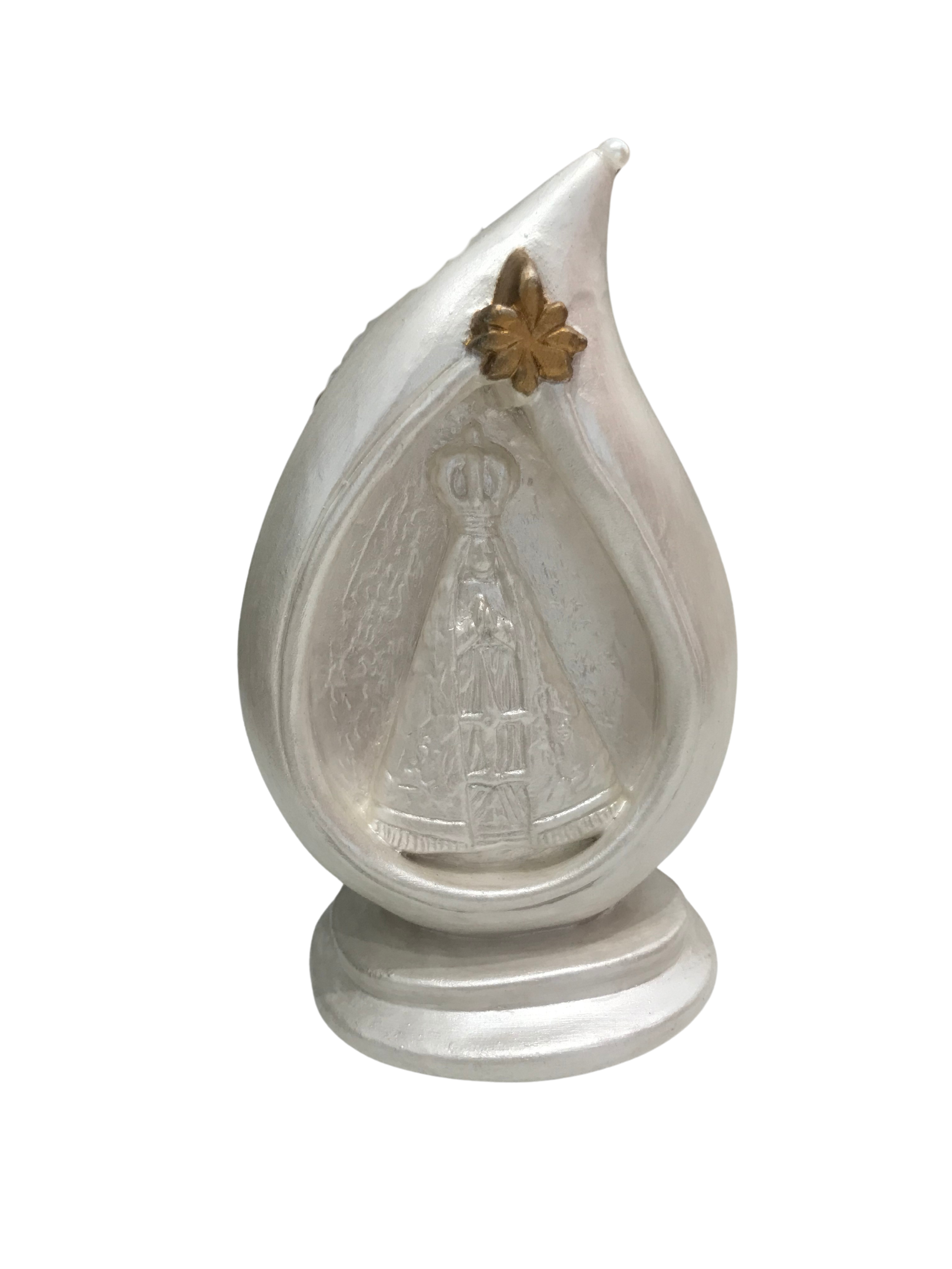 NS AP DE 14CM ORATORIO EM GOTA BRANCO E DOURADO