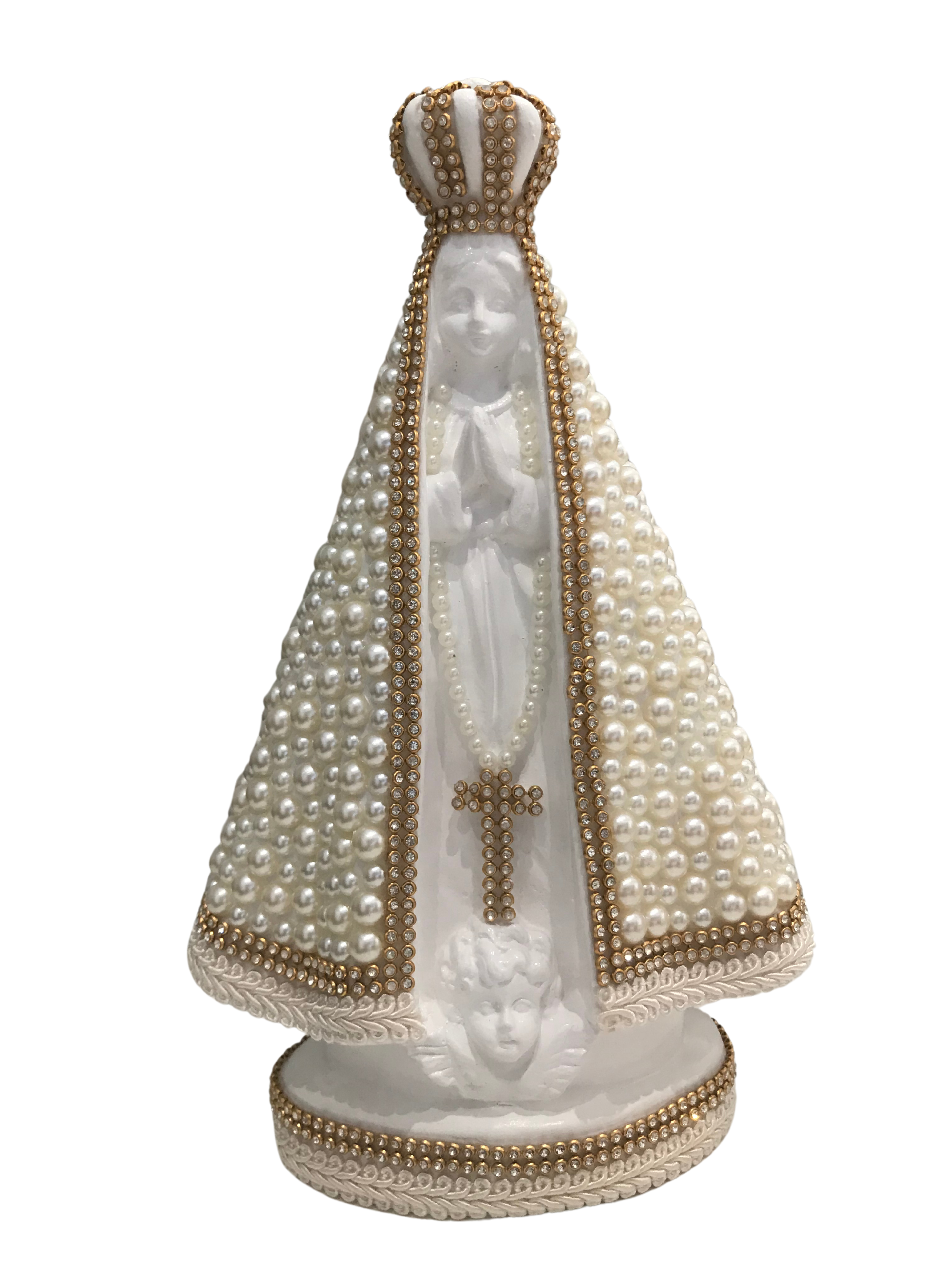 NS.Ap de 22cm com manto em pérolas