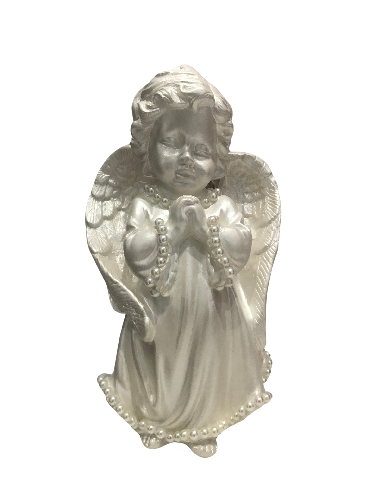 Anjo Rezando 20cm com detalhe em pérolas